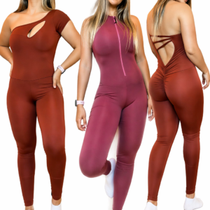 Figurbetonter Sport-Jumpsuit mit Booty-Push und Riemchen-Details